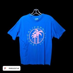 Vtg Hanes beefytee Large California coastclub 90's single stich